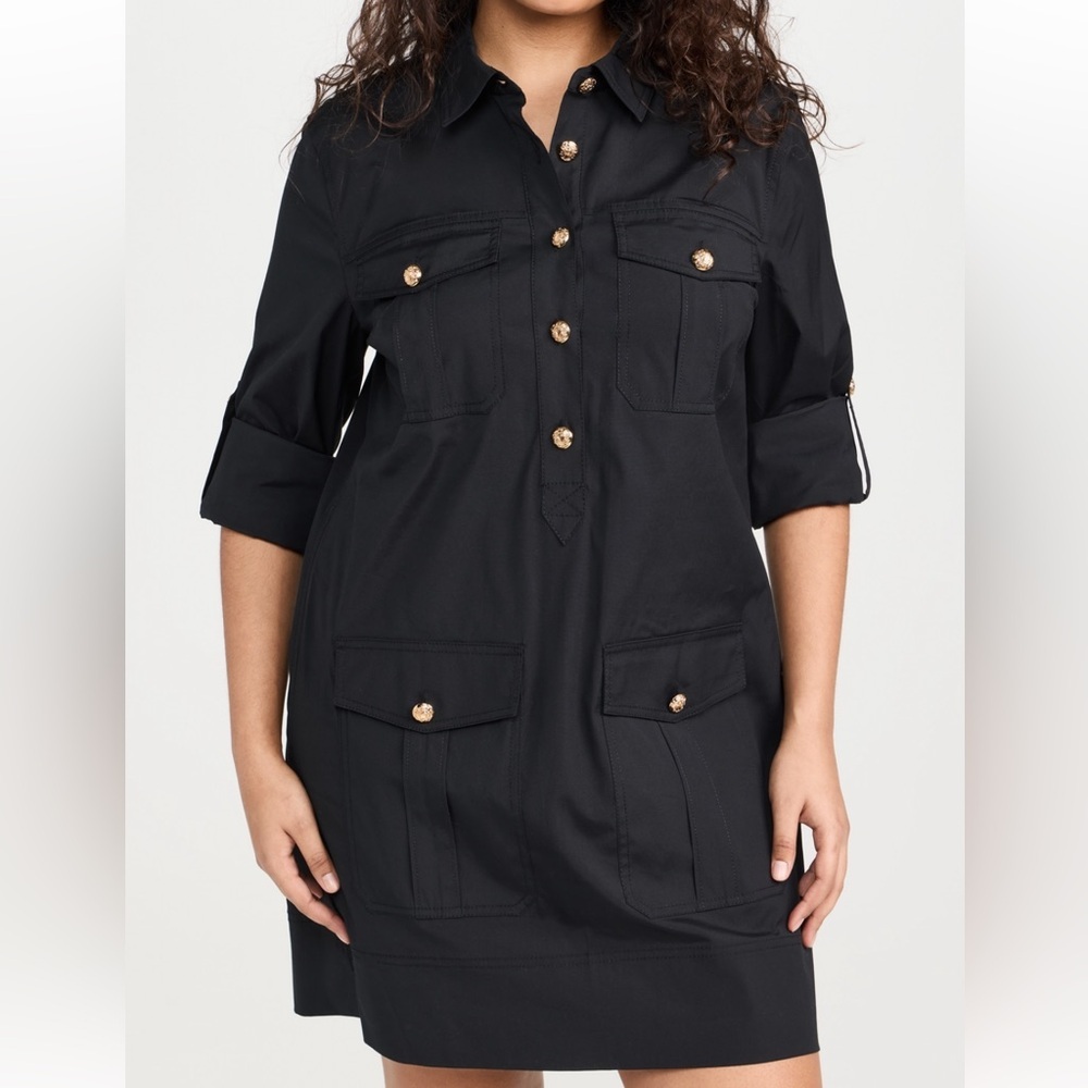 NWT Veronica Beard Black Gold Button Shirt Saude Dress - Picture 10 of 12